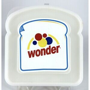 Wonder Bread Sandwich Container Holder Colorful Polka Dot Plastic With Lid